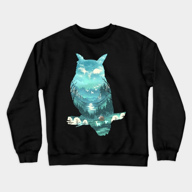 Winter Owl Crewneck Sweatshirt by DANDINGEROZZ